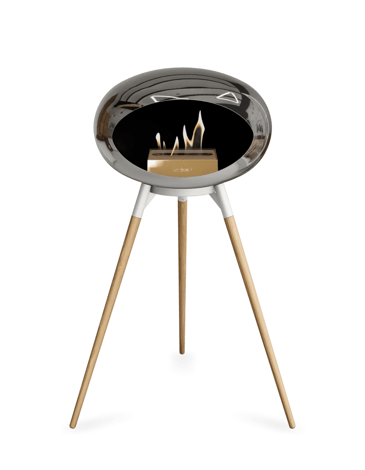 Le Feu - Dome Chromed Silver Ground Wood High - Fireplace - Grand Alfresco