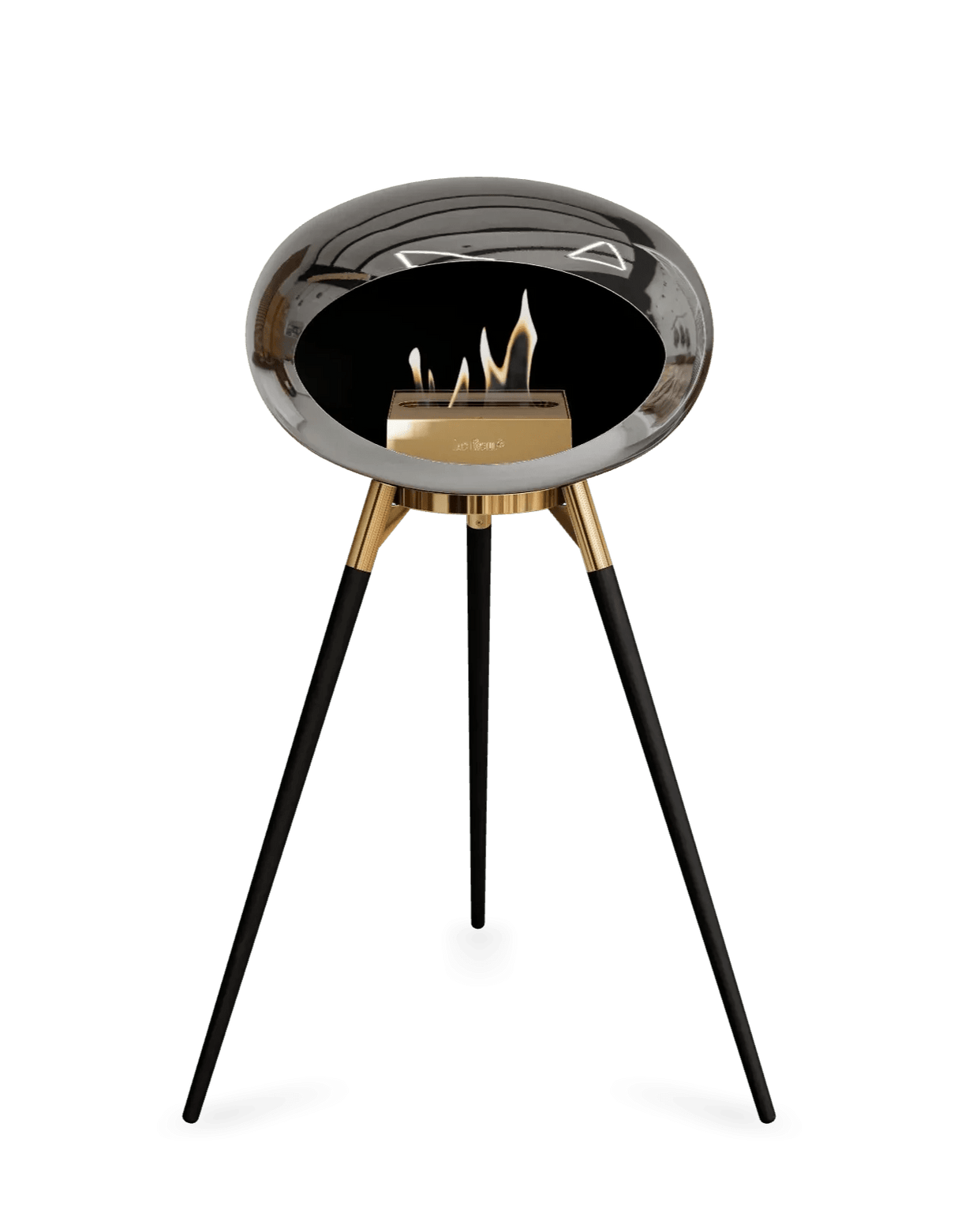 Le Feu - Dome Chromed Silver Ground Wood High - Fireplace - Grand Alfresco