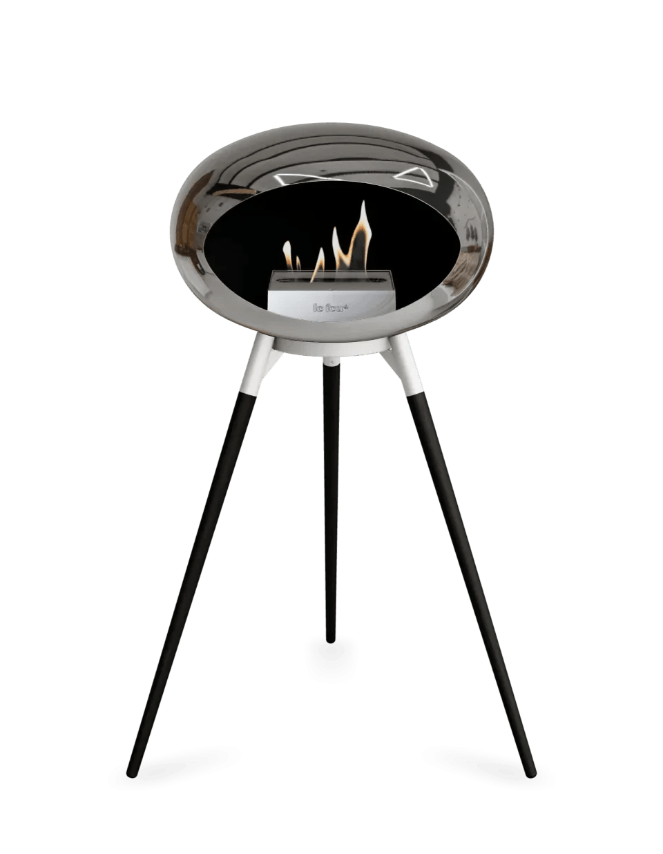 Le Feu - Dome Chromed Silver Ground Wood High - Fireplace - Grand Alfresco