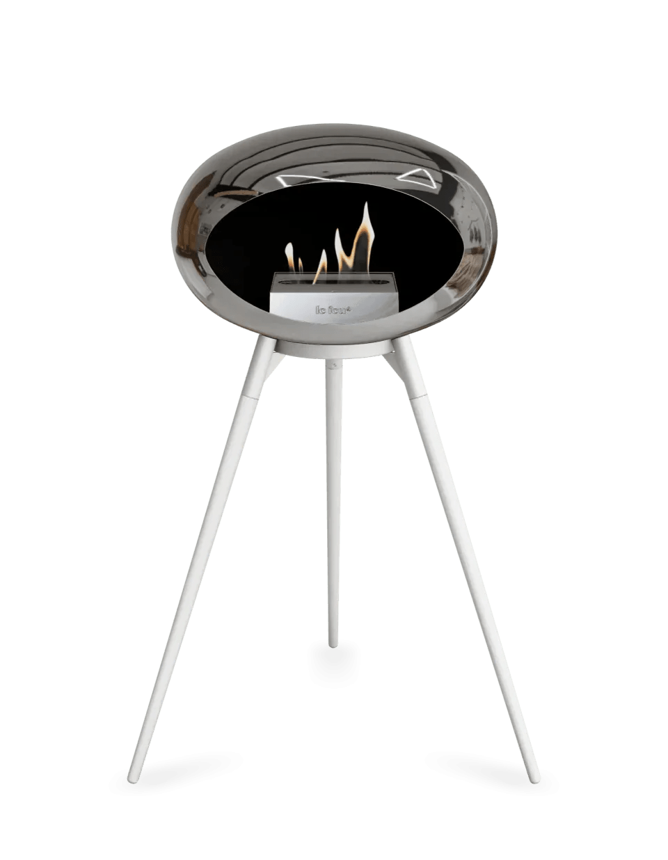 Le Feu - Dome Chromed Silver Ground Wood High - Fireplace - Grand Alfresco