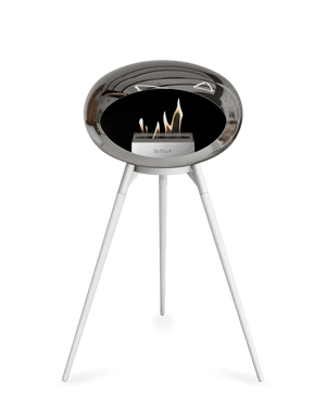 Le Feu - Dome Chromed Silver Ground Wood High - Fireplace - Grand Alfresco