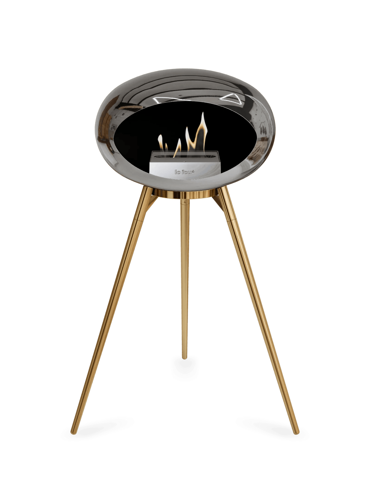 Le Feu - Dome Chromed Silver Ground Wood High - Fireplace - Grand Alfresco