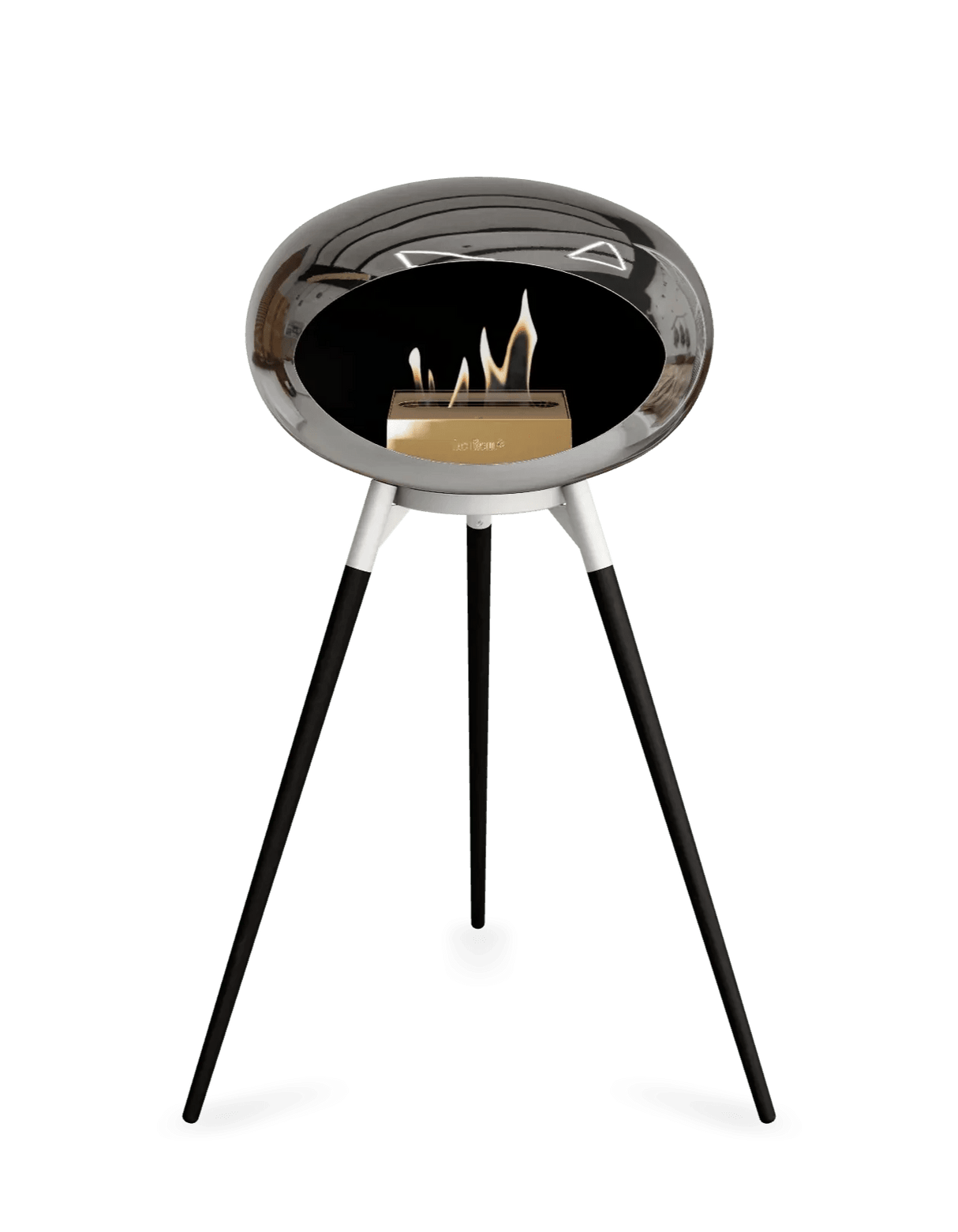 Le Feu - Dome Chromed Silver Ground Wood High - Fireplace - Grand Alfresco