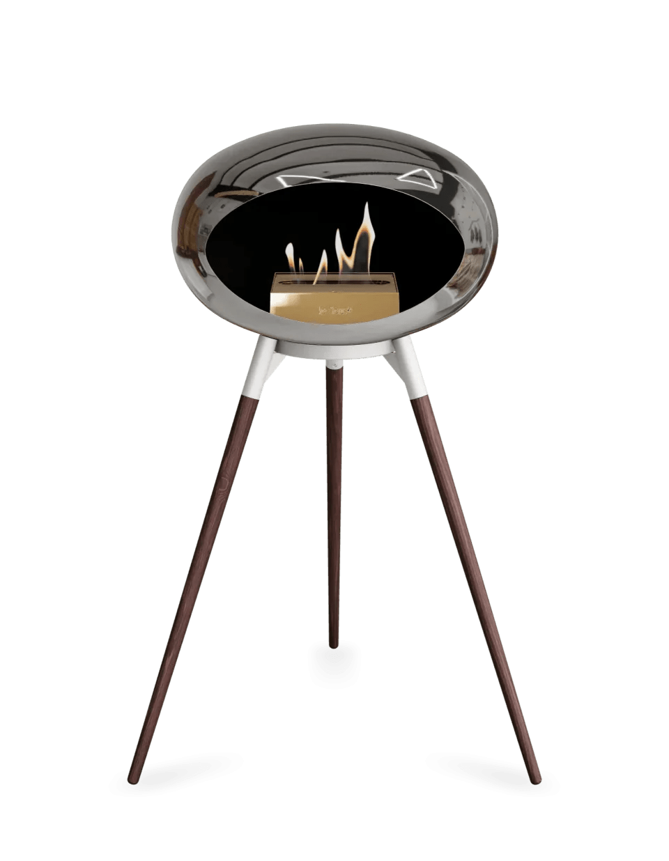 Le Feu - Dome Chromed Silver Ground Wood High - Fireplace - Grand Alfresco