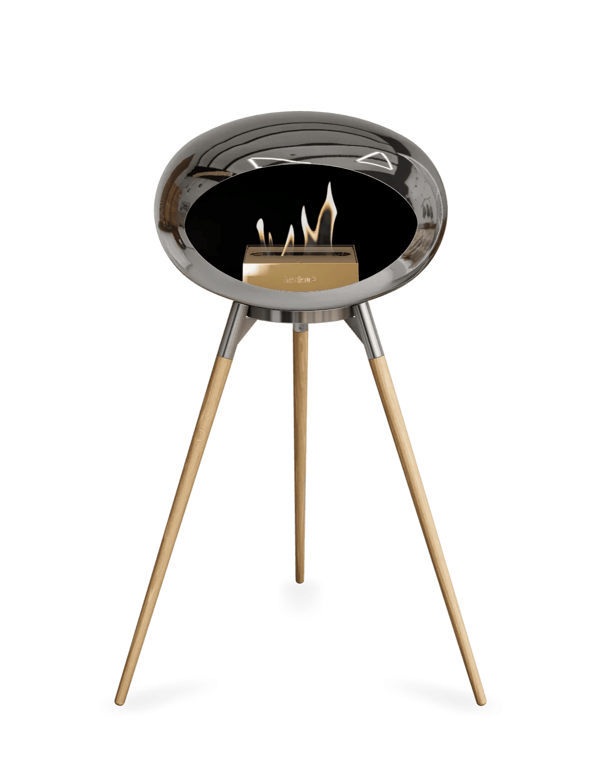 Le Feu - Dome Chromed Silver Ground Wood High - Fireplace - Grand Alfresco