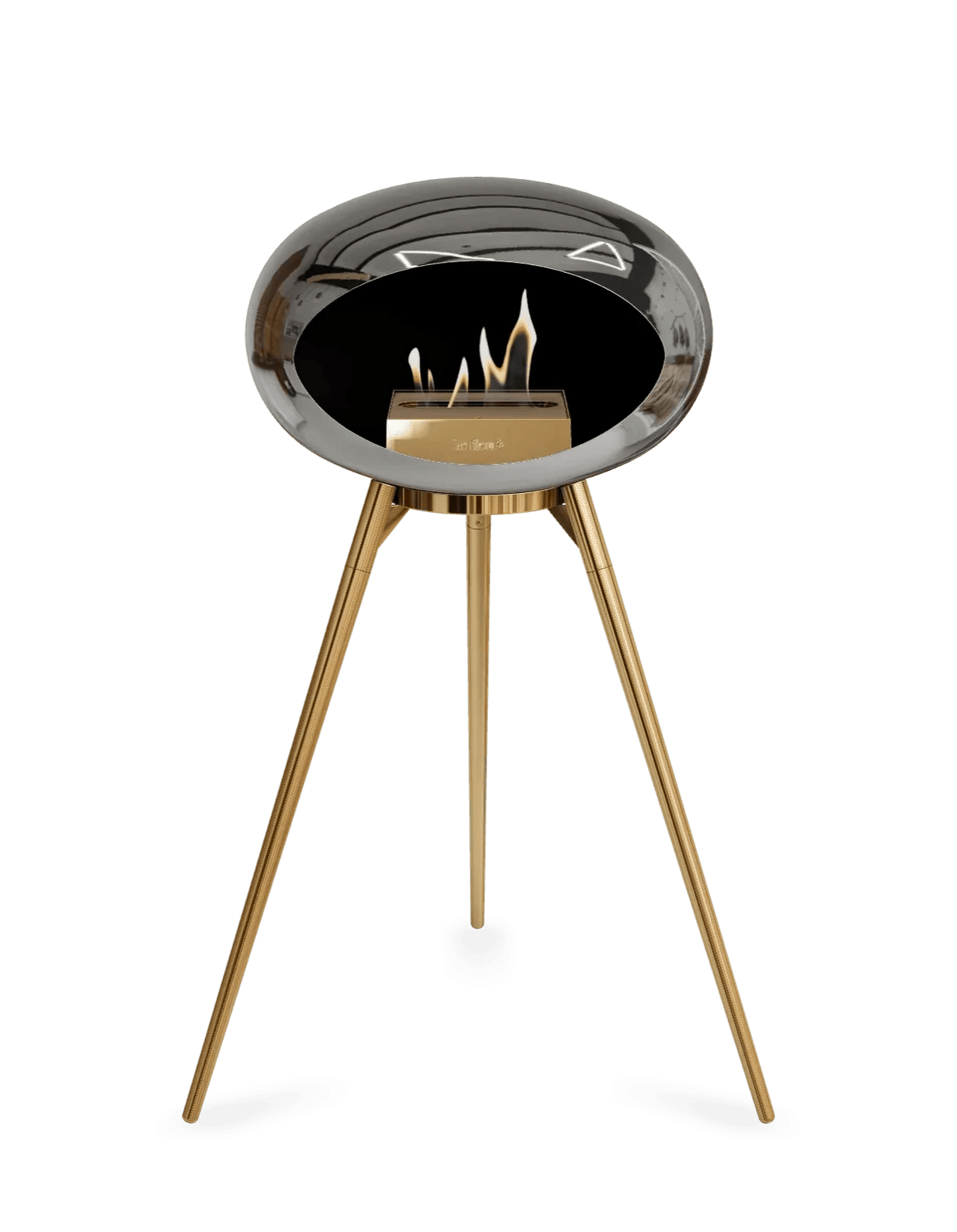 Le Feu - Dome Chromed Silver Ground Wood High - Fireplace - Grand Alfresco