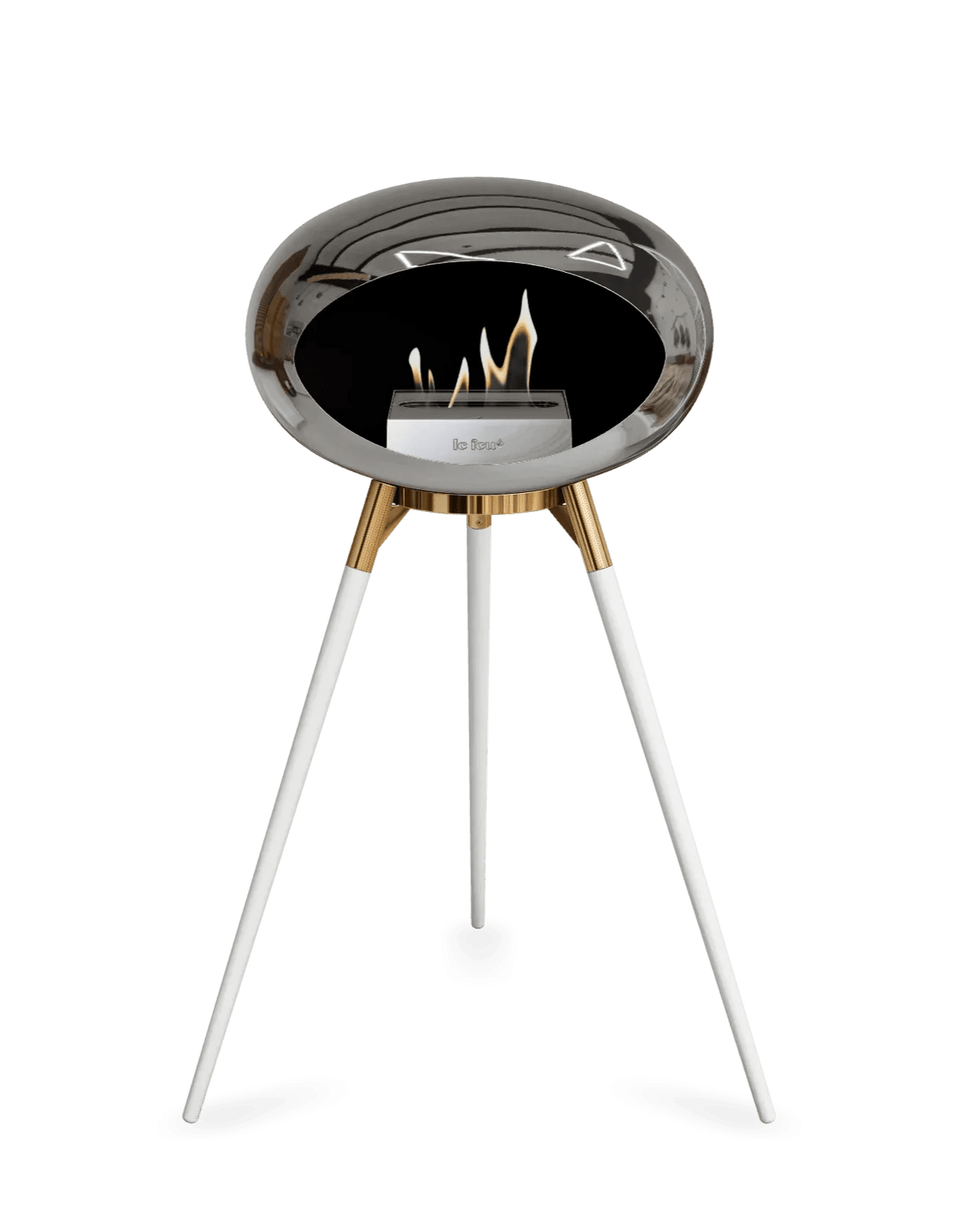 Le Feu - Dome Chromed Silver Ground Wood High - Fireplace - Grand Alfresco