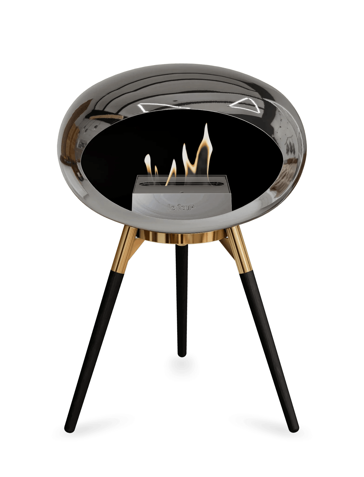 Le Feu - Dome Chromed Silver Ground Wood Low - Fireplace - Grand Alfresco