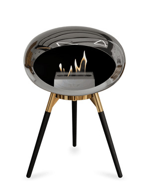 Le Feu - Dome Chromed Silver Ground Wood Low - Fireplace - Grand Alfresco