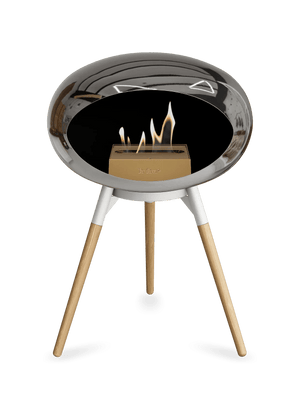 Le Feu - Dome Chromed Silver Ground Wood Low - Fireplace - Grand Alfresco