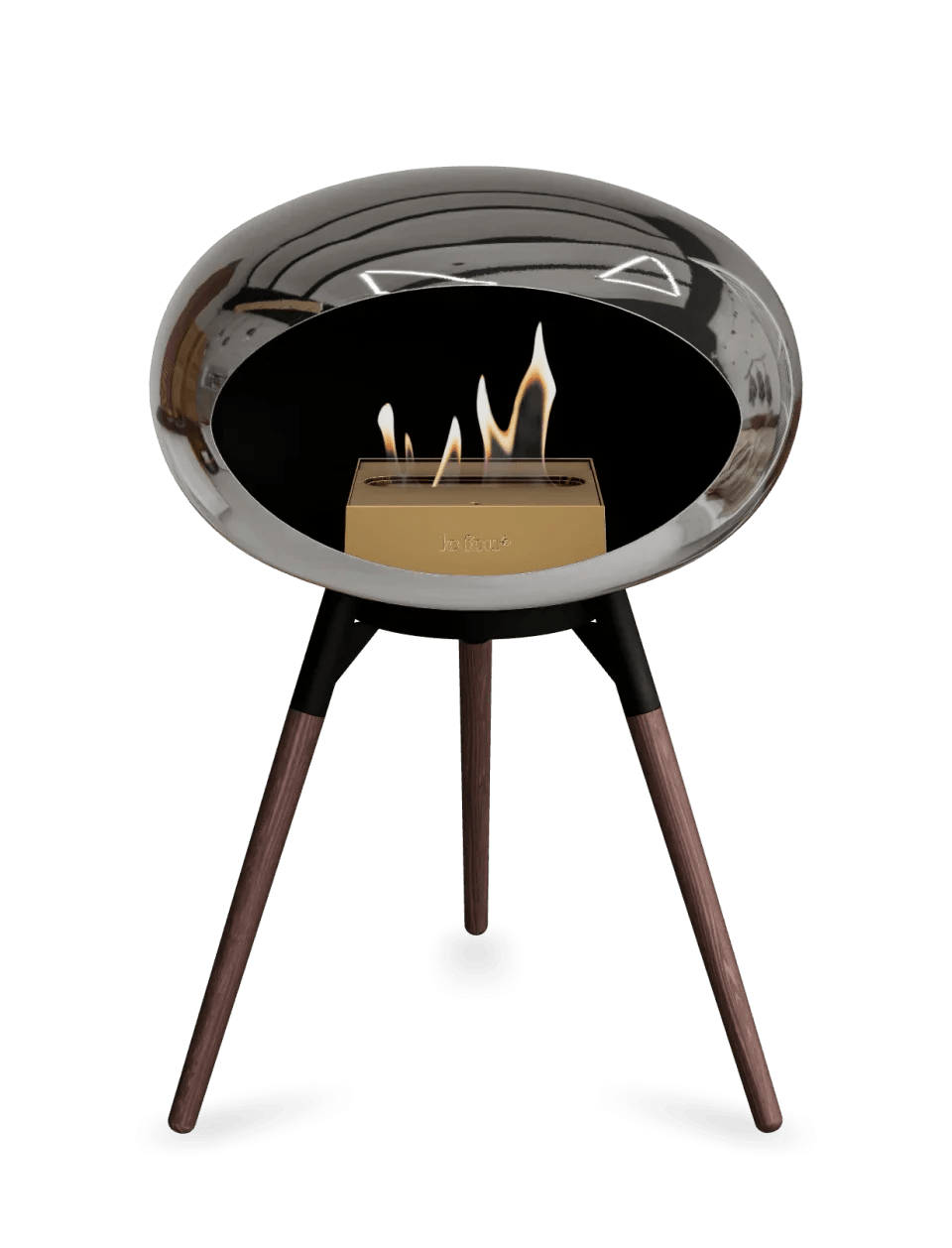 Le Feu - Dome Chromed Silver Ground Wood Low - Fireplace - Grand Alfresco