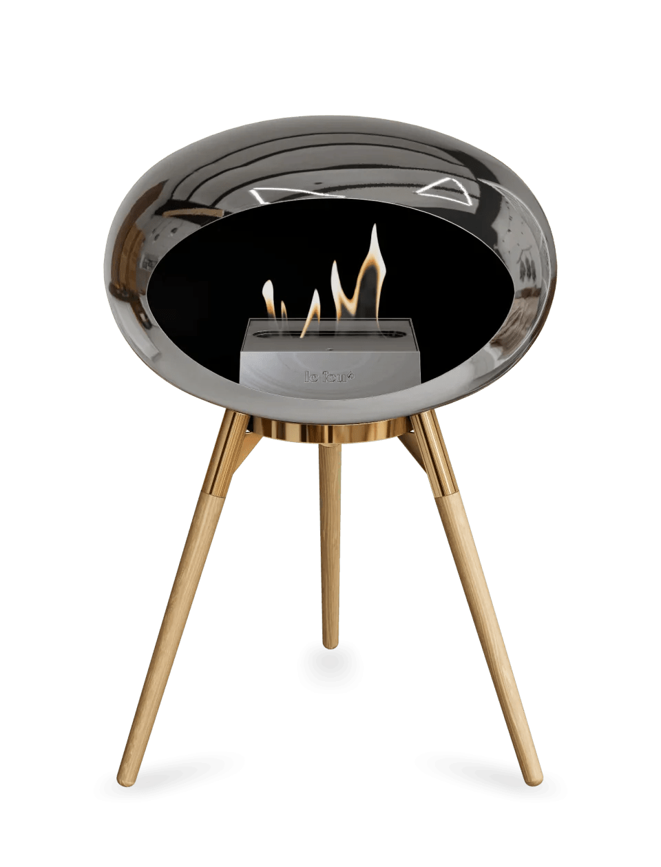 Le Feu - Dome Chromed Silver Ground Wood Low - Fireplace - Grand Alfresco