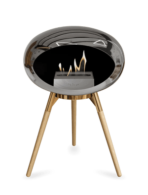 Le Feu - Dome Chromed Silver Ground Wood Low - Fireplace - Grand Alfresco