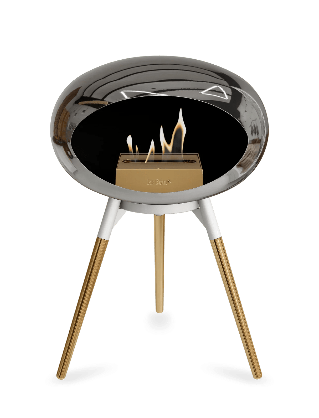 Le Feu - Dome Chromed Silver Ground Wood Low - Fireplace - Grand Alfresco