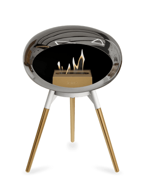 Le Feu - Dome Chromed Silver Ground Wood Low - Fireplace - Grand Alfresco