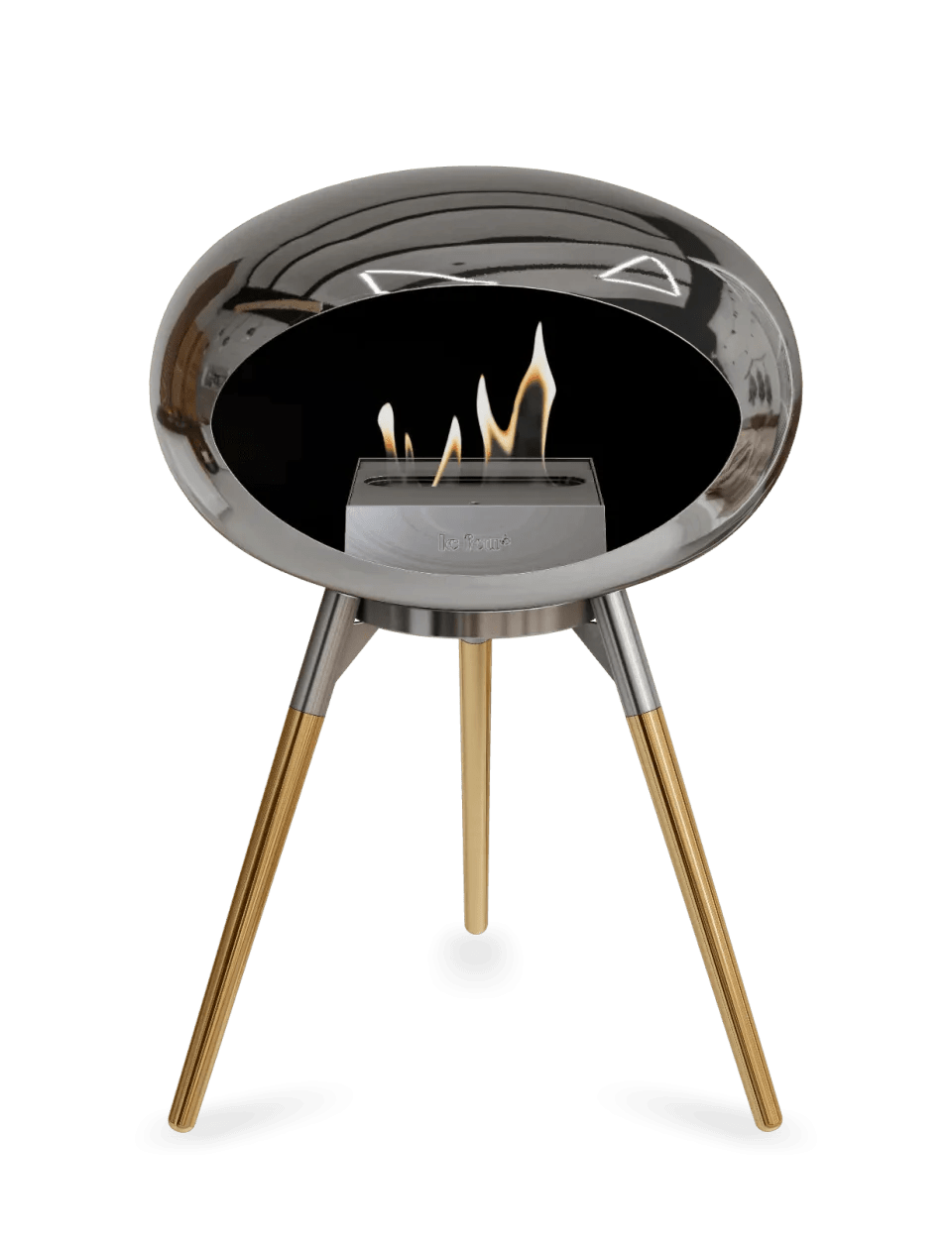 Le Feu - Dome Chromed Silver Ground Wood Low - Fireplace - Grand Alfresco