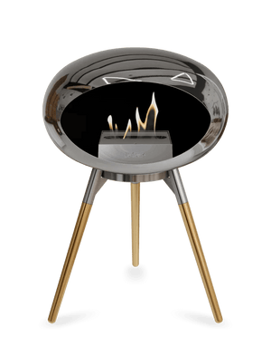 Le Feu - Dome Chromed Silver Ground Wood Low - Fireplace - Grand Alfresco