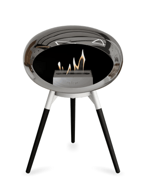 Le Feu - Dome Chromed Silver Ground Wood Low - Fireplace - Grand Alfresco