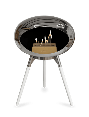 Le Feu - Dome Chromed Silver Ground Wood Low - Fireplace - Grand Alfresco