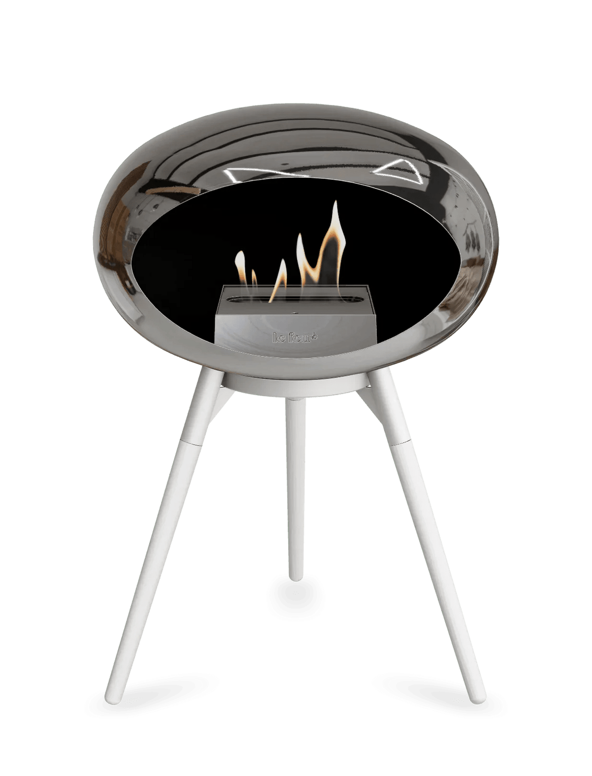 Le Feu - Dome Chromed Silver Ground Wood Low - Fireplace - Grand Alfresco