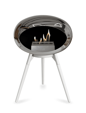 Le Feu - Dome Chromed Silver Ground Wood Low - Fireplace - Grand Alfresco