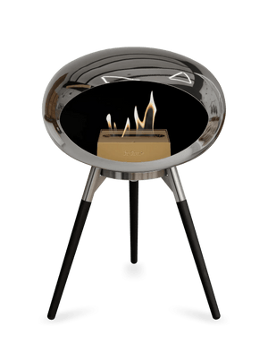 Le Feu - Dome Chromed Silver Ground Wood Low - Fireplace - Grand Alfresco