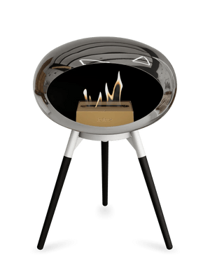 Le Feu - Dome Chromed Silver Ground Wood Low - Fireplace - Grand Alfresco