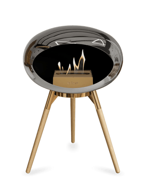 Le Feu - Dome Chromed Silver Ground Wood Low - Fireplace - Grand Alfresco