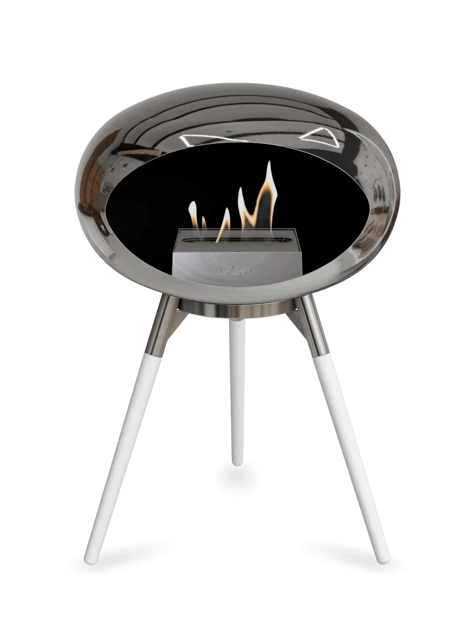 Le Feu - Dome Chromed Silver Ground Wood Low - Fireplace - Grand Alfresco