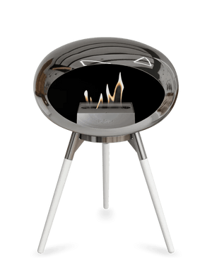 Le Feu - Dome Chromed Silver Ground Wood Low - Fireplace - Grand Alfresco