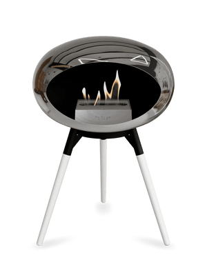 Le Feu - Dome Chromed Silver Ground Wood Low - Fireplace - Grand Alfresco