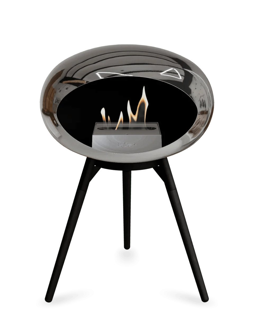 Le Feu - Dome Chromed Silver Ground Wood Low - Fireplace - Grand Alfresco