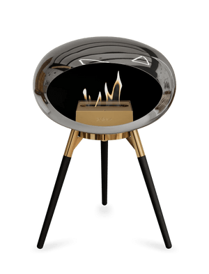 Le Feu - Dome Chromed Silver Ground Wood Low - Fireplace - Grand Alfresco