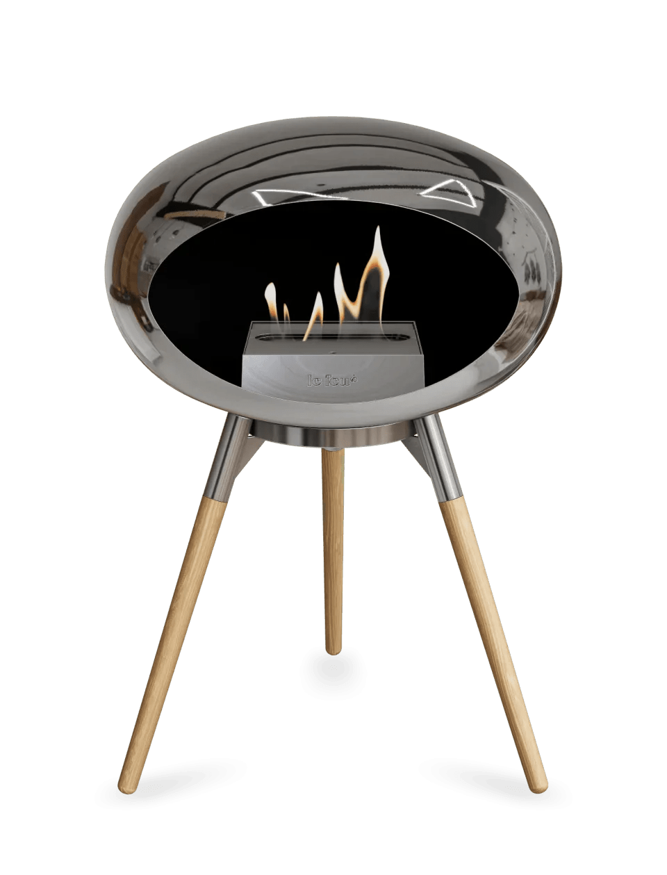 Le Feu - Dome Chromed Silver Ground Wood Low - Fireplace - Grand Alfresco