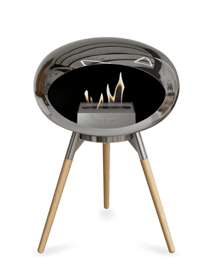 Le Feu - Dome Chromed Silver Ground Wood Low - Fireplace - Grand Alfresco