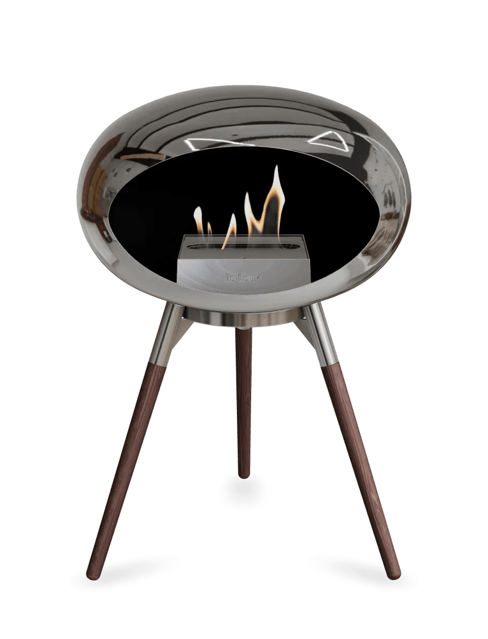 Le Feu - Dome Chromed Silver Ground Wood Low - Fireplace - Grand Alfresco