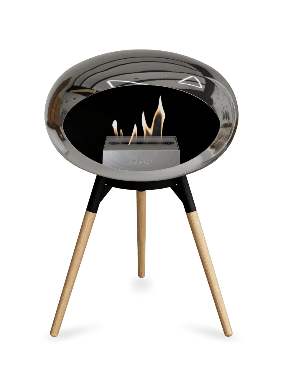 Le Feu - Dome Chromed Silver Ground Wood Low - Fireplace - Grand Alfresco