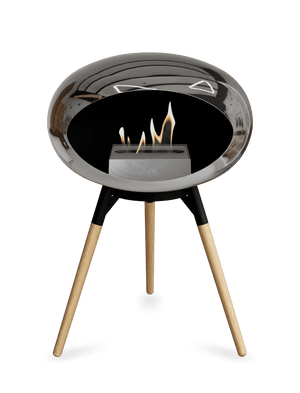 Le Feu - Dome Chromed Silver Ground Wood Low - Fireplace - Grand Alfresco