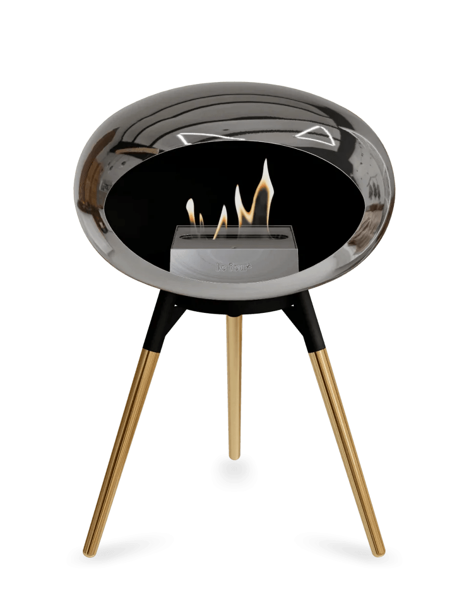 Le Feu - Dome Chromed Silver Ground Wood Low - Fireplace - Grand Alfresco