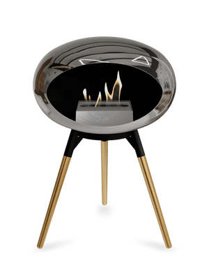 Le Feu - Dome Chromed Silver Ground Wood Low - Fireplace - Grand Alfresco