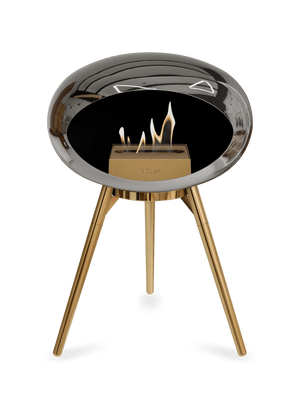 Le Feu - Dome Chromed Silver Ground Wood Low - Fireplace - Grand Alfresco