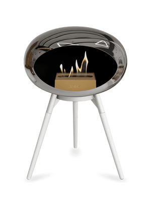 Le Feu - Dome Chromed Silver Ground Wood Low - Fireplace - Grand Alfresco