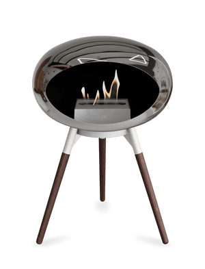 Le Feu - Dome Chromed Silver Ground Wood Low - Fireplace - Grand Alfresco