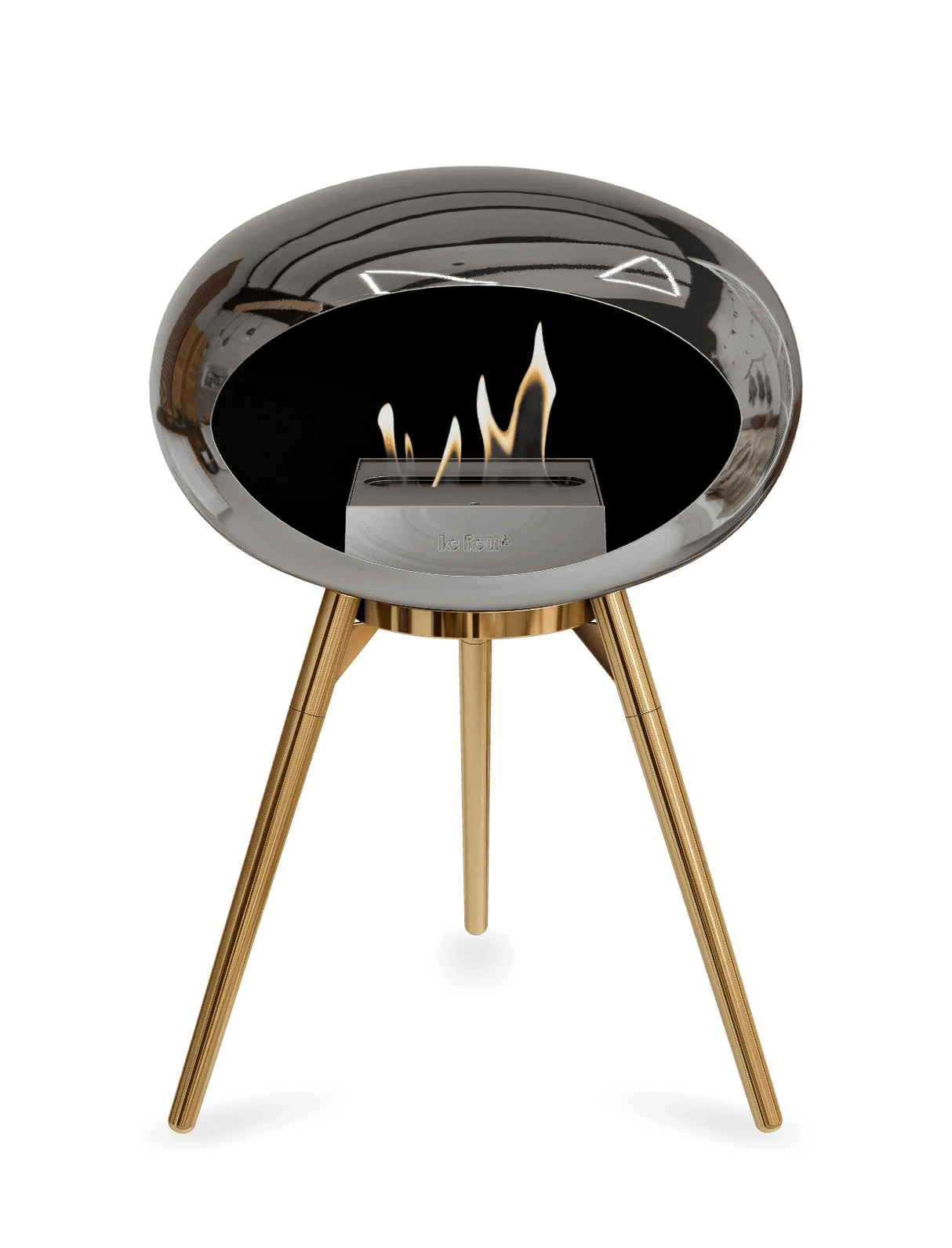 Le Feu - Dome Chromed Silver Ground Wood Low - Fireplace - Grand Alfresco