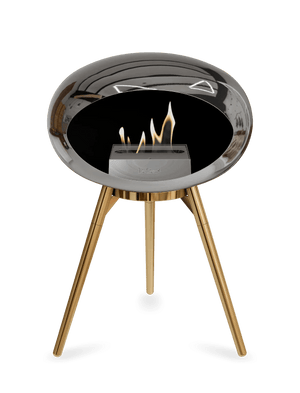 Le Feu - Dome Chromed Silver Ground Wood Low - Fireplace - Grand Alfresco