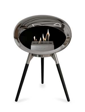 Le Feu - Dome Chromed Silver Ground Wood Low - Fireplace - Grand Alfresco