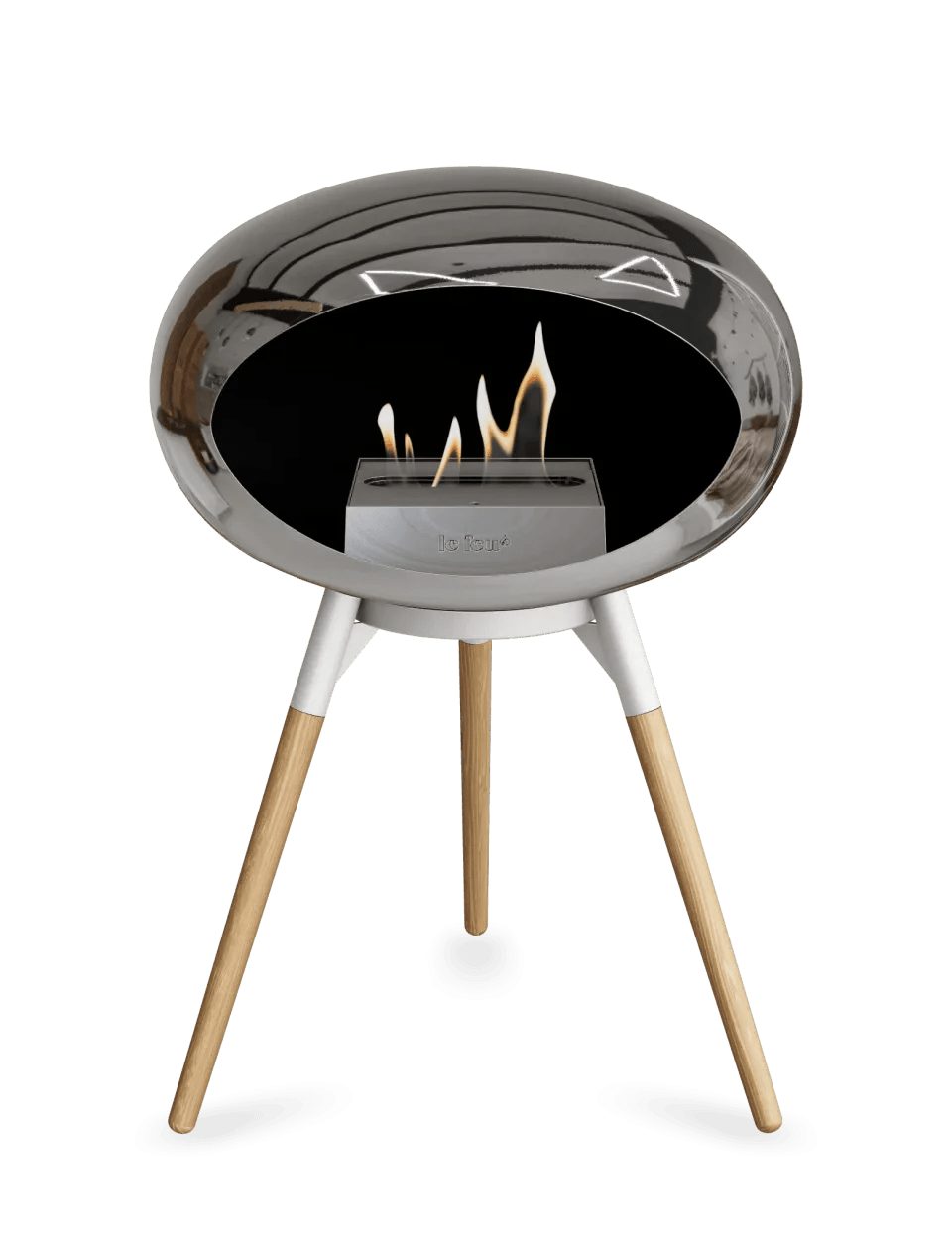 Le Feu - Dome Chromed Silver Ground Wood Low - Fireplace - Grand Alfresco