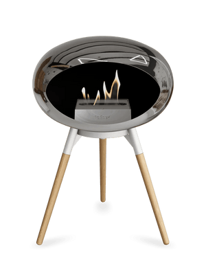 Le Feu - Dome Chromed Silver Ground Wood Low - Fireplace - Grand Alfresco