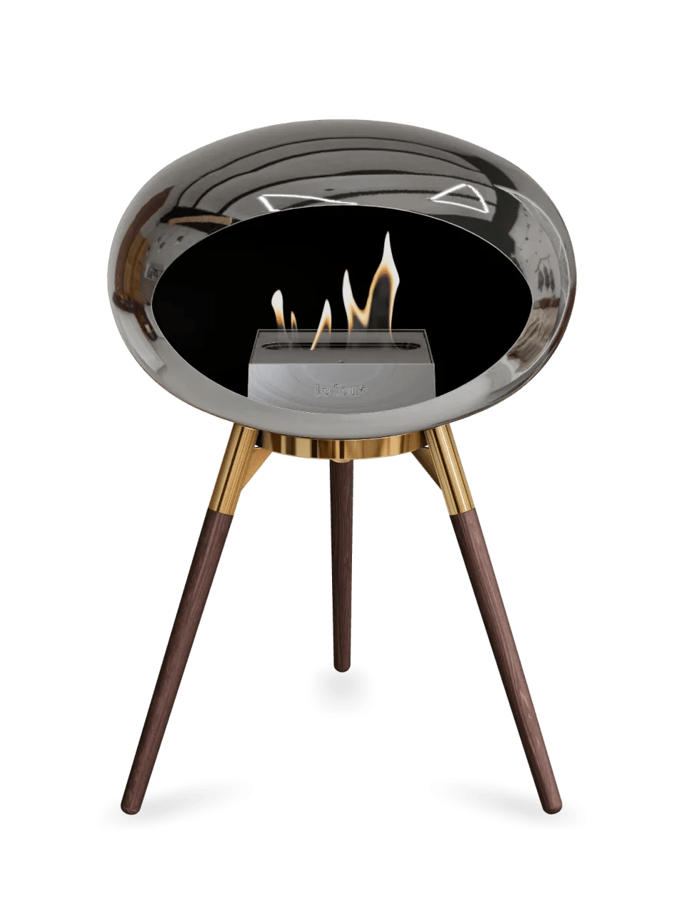 Le Feu - Dome Chromed Silver Ground Wood Low - Fireplace - Grand Alfresco