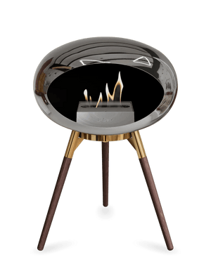 Le Feu - Dome Chromed Silver Ground Wood Low - Fireplace - Grand Alfresco